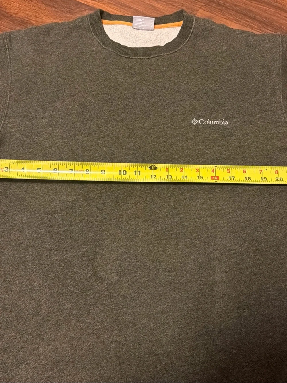 Columbia Olive Green Crewneck Sweatshirt with Small Chest Logo